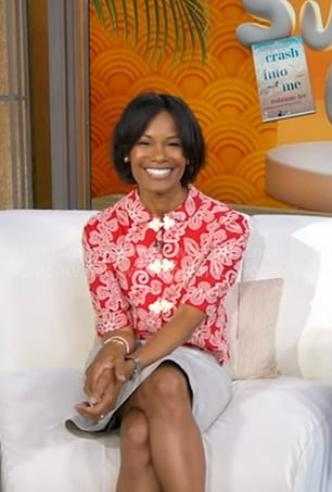 Robinne Lee’s red floral top on Good Morning America