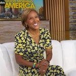 Robin's black and yellow print dress on Good Morning America