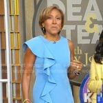 Robin’s blue ruffled sheath dress on Good Morning America