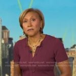 Robin’s burgundy ribbed dress on Good Morning America