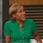 Robin's green button front knit dress on Good Morning America