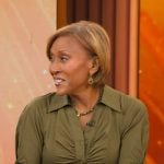 Robin's green ruched shirtdress on Good Morning America