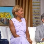 Robin's lilac twisted midi dress on Good Morning America