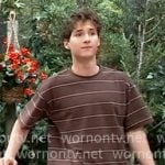 Rocco’s brown striped t-shirt on General Hospital