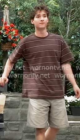Rocco’s brown striped t-shirt on General Hospital