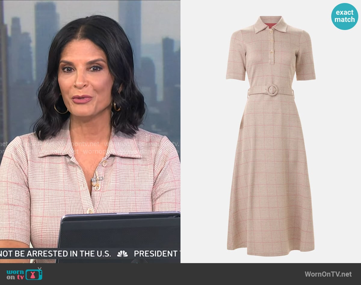 Rosetta Getty Plaid-pattern Polo Dress worn by Darlene Rodriguez on Today