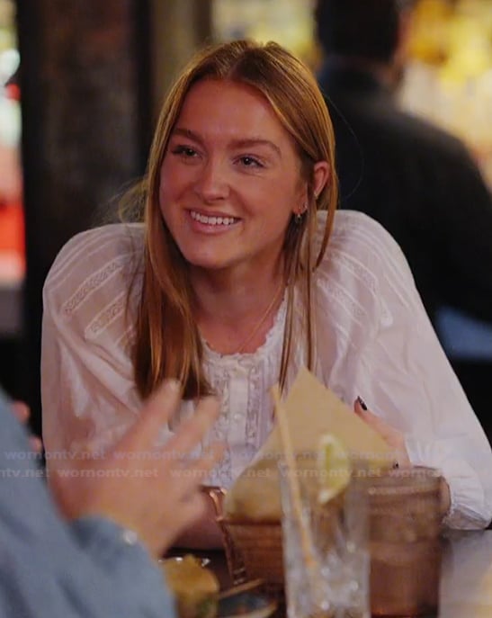 Rowan’s white lace inset top on Next Gen NYC