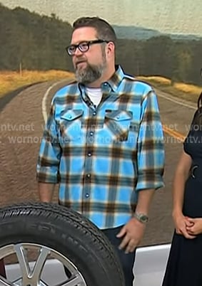 Rutledge Wood’s blue plaid shirt on Today