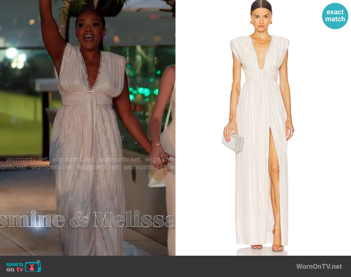 Sabina Musayev Leone Dress worn by Jasmine Goode on The Valley