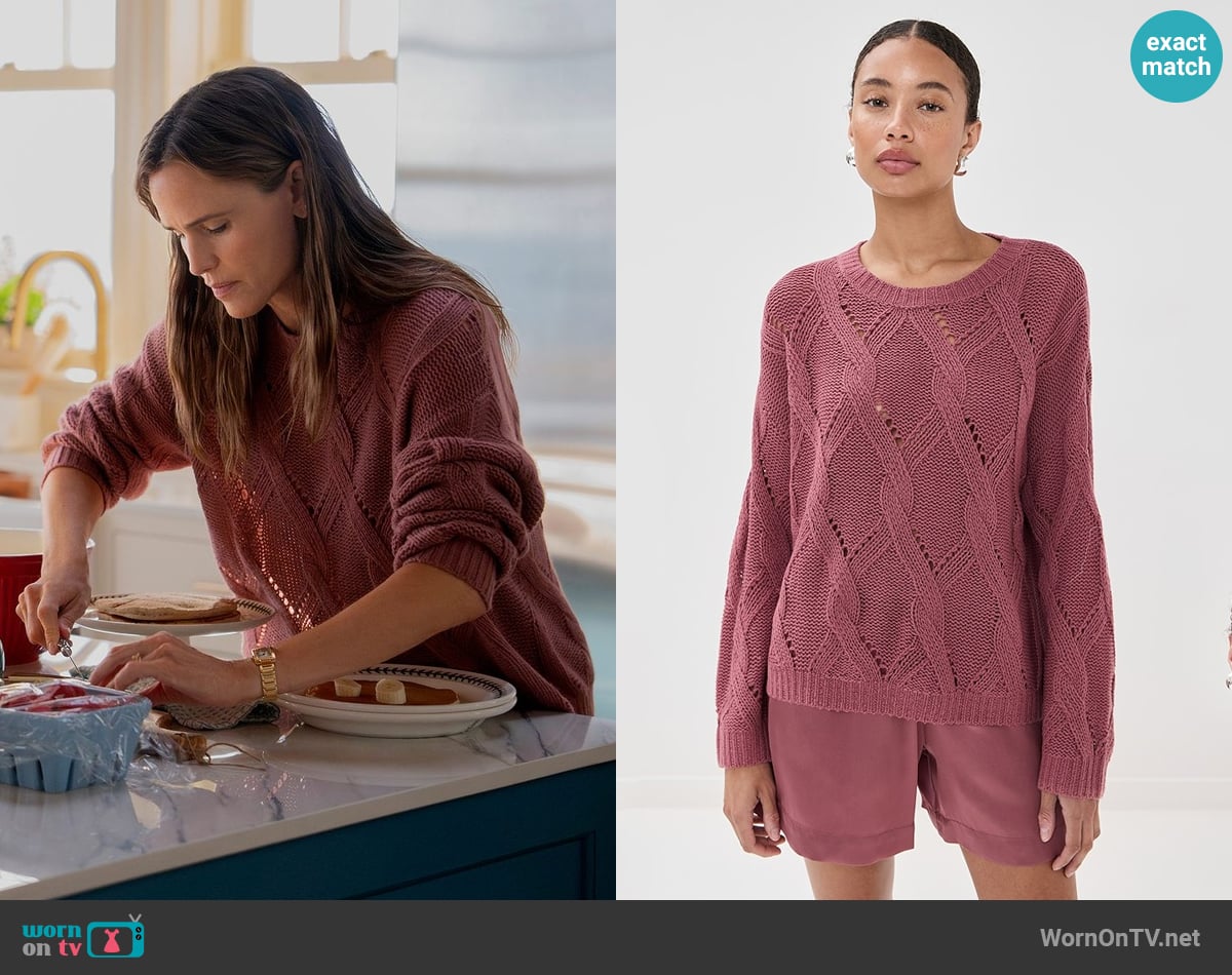 Sablyn Gia Sweater in Desert Bloom worn by Hollis Shaw (Jennifer Garner) on The Five Star Weekend