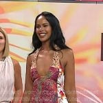 Sabrina Elba’s patchwork print halter dress on Today