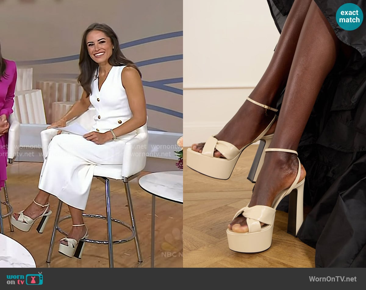 Kaylee’s ivory platform sandals on Today