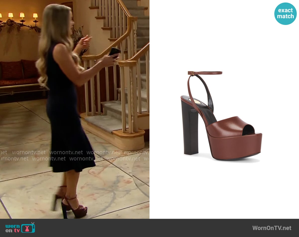 Saint Laurent Jodie Platform Sandal worn by Donna Logan (Jennifer Gareis) on The Bold and the Beautiful