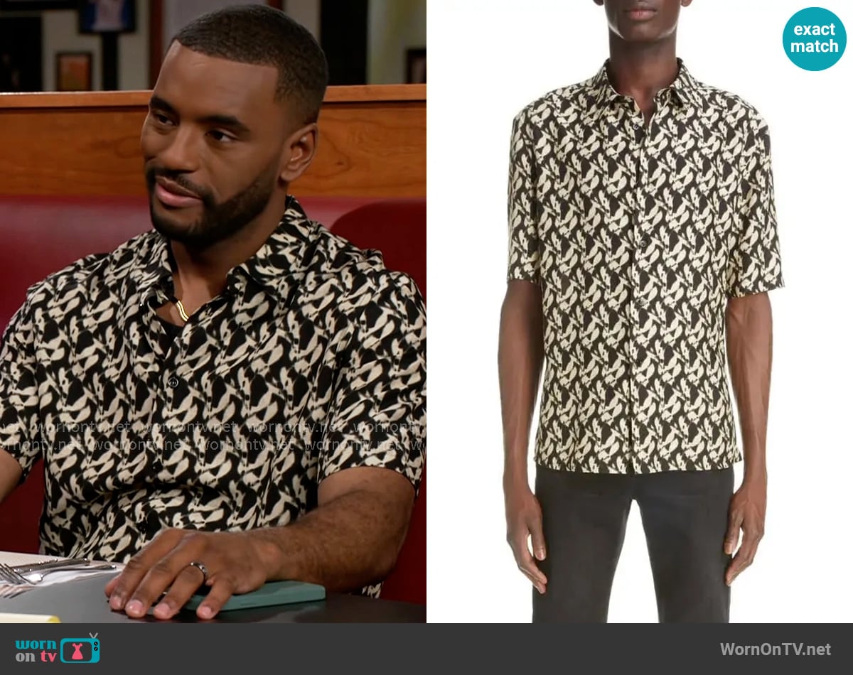 Saint Laurent Patterned Shirt worn by Andre Richardson (Sean Freeman) on Beyond the Gates
