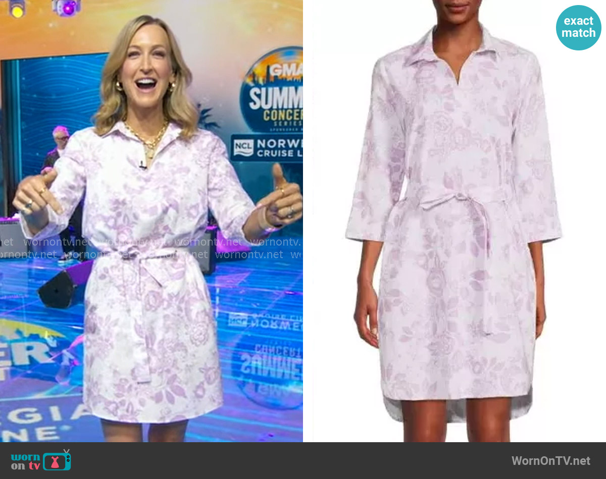 Saks Fifth Avenue Floral High Low Dress worn by Lara Spencer on Good Morning America