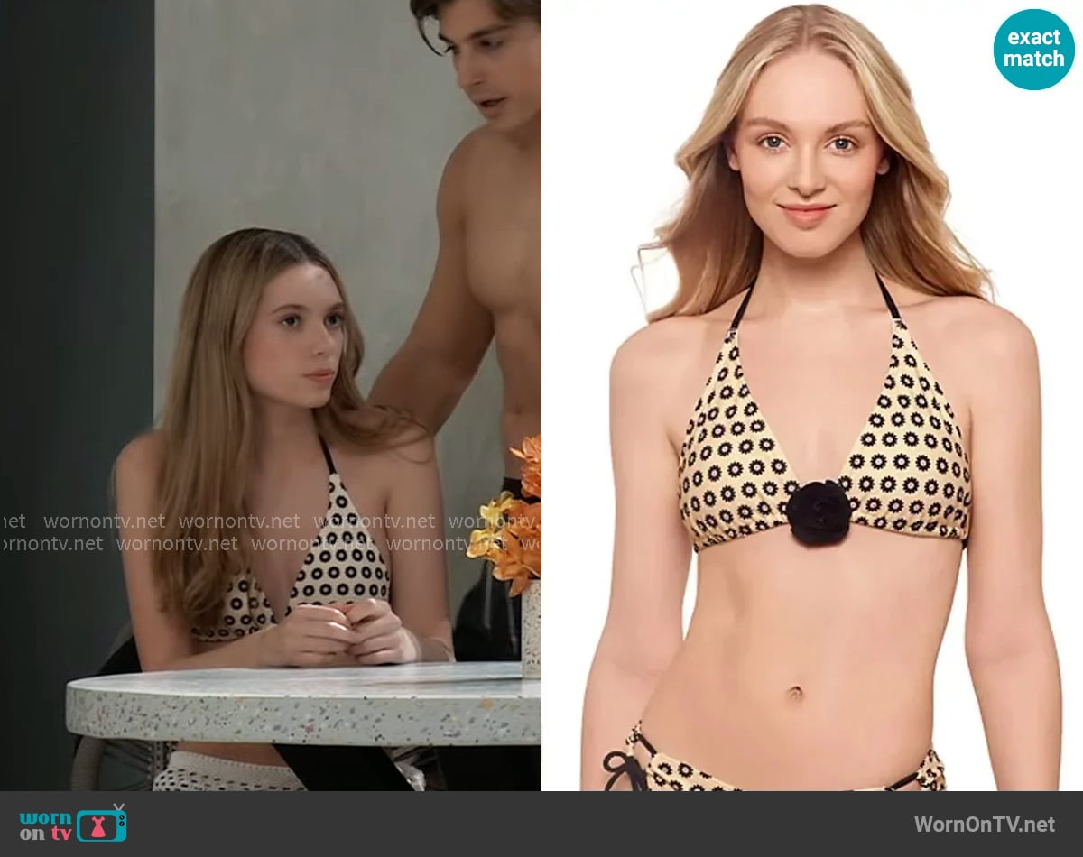 Salt + Cove Rosette Convertible Bikini Top worn by Charlotte Cassadine (Bluesy Burke) on General Hospital