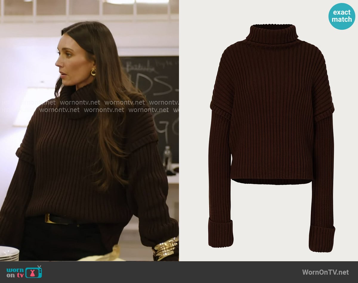 Same Oversized Ribbed Wool Sweater worn by Whitney Fransway on In The City Same Oversized Ribbed Wool Sweater worn by Whitney Fransway on In The City