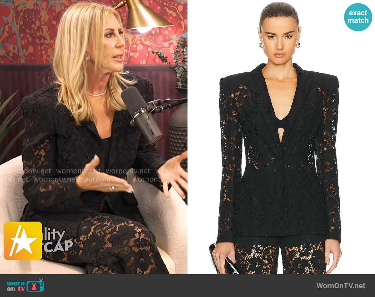 Vicki’s black lace blazer on Access Hollywood Vicki’s black lace blazer on Access Hollywood