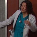 Sarah’s black platform sneakers on Days of our Lives