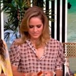 Sara’s brown check print top on The View