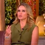 Sara’s green belted vest and pants on The View