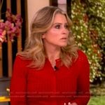 Sara’s red crochet cardigan on The View