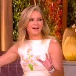 Sara's white floral embellished dress on The View