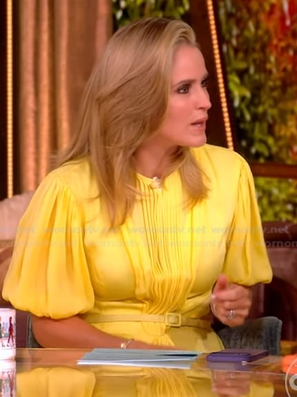 Sara’s yellow belted dress on The View
