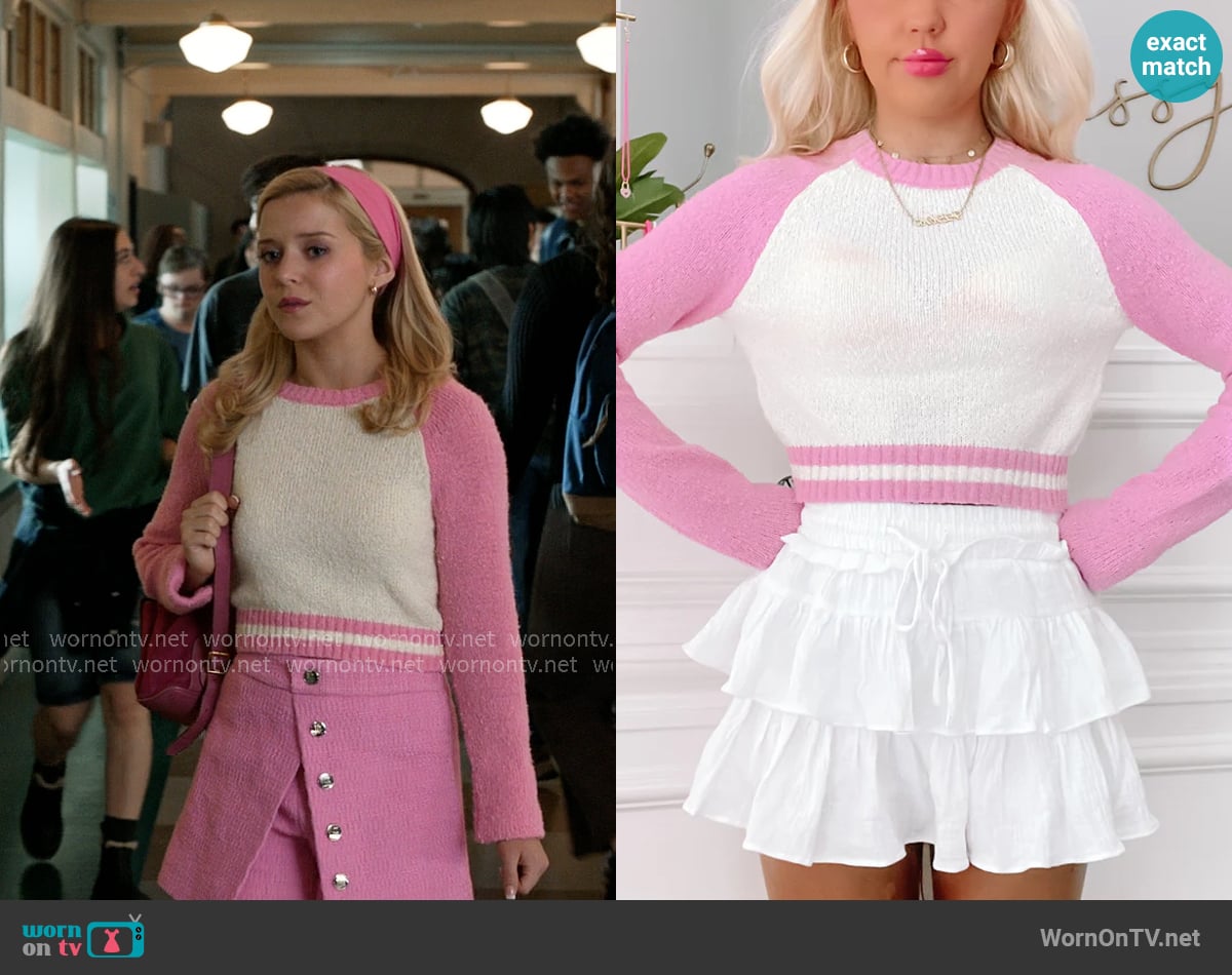 Sassy Shortcake Home Run Sweater worn by Elle Woods (Lexi Minetree) on Elle