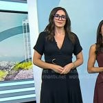 Savannah’s black handkerchief hem wrap dress on Today