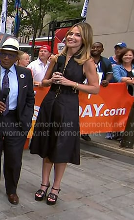 Savannah’s black platform sandals on Today