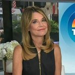 Savannah's black zip front belted dress on Today