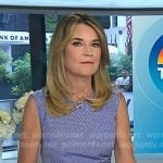 Savannah’s blue check ruched dress on Today