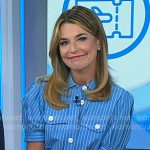 Savannah’s blue striped puff sleeve shirtdress on Today
