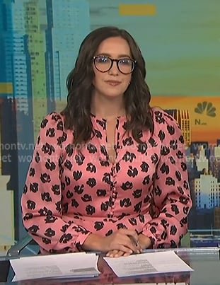 Savannah’s pink floral long sleeve dress on NBC News Daily