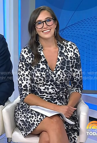 Savannah’s white leopard print wrap dress on Today