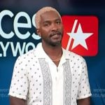 Scott’s white bandana print shirt on Access Hollywood