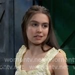Scout’s yellow top and denim shorts on General Hospital