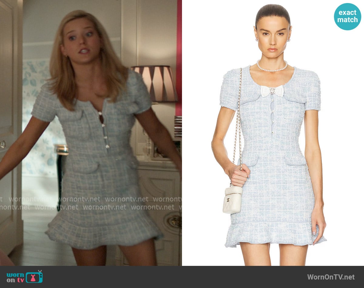 Self Portrait Check Knit Mini Dress worn by Elle Woods (Lexi Minetree) on Elle