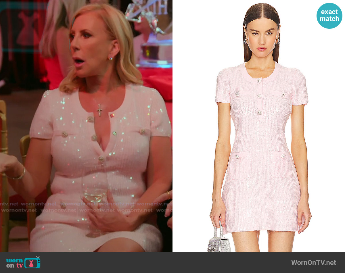 Self Portrait Sequin Knit Mini Dress worn by Vicki Gunvalson on The Real Housewives of Orange County
