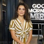 Sepideh Moafi’s striped tie front dress on Good Morning America