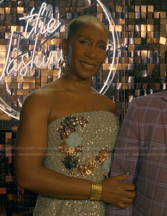 Sequin tweed dress on The Chi