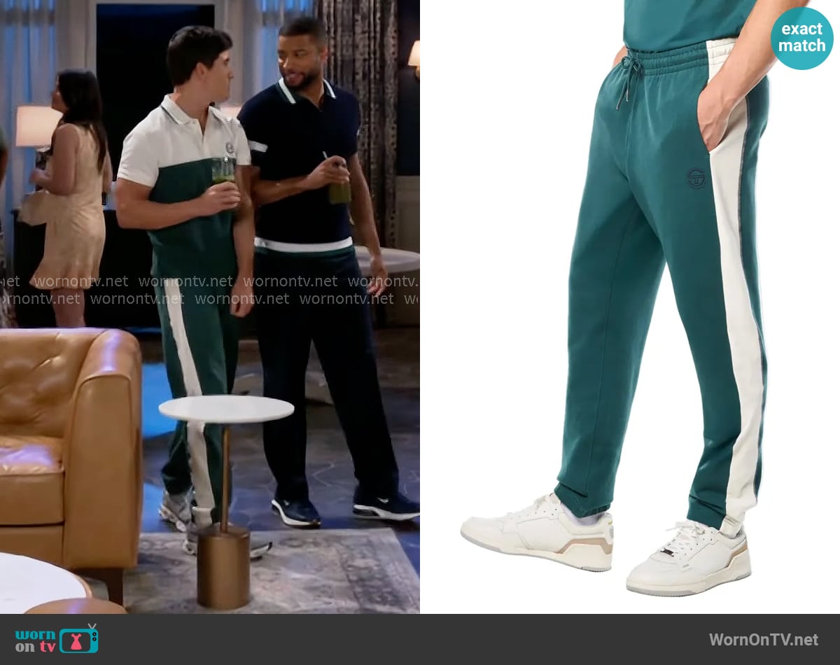 Sergio Tacchini Volo Sweatpant in Mediterranea worn by Bradley 'Smitty' Smith (Mike Manning) on Beyond the Gates