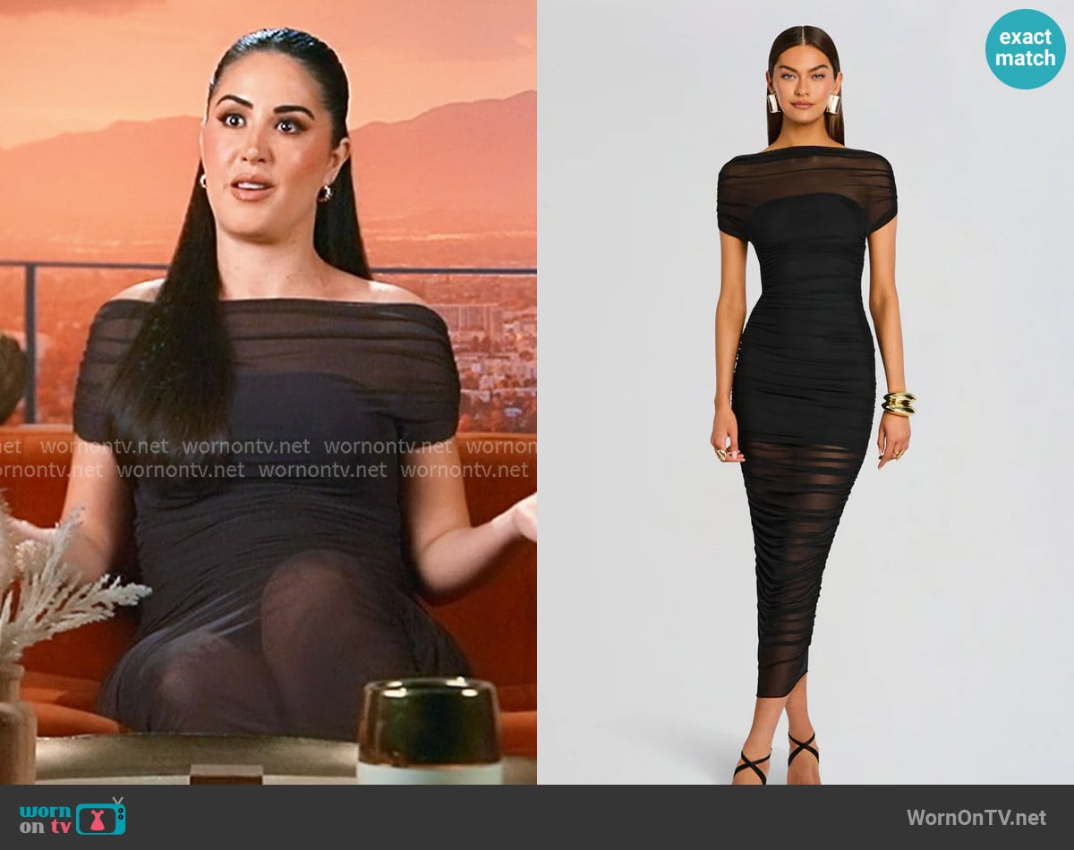 Seroya Noel Mesh Midi Dress worn by Michelle Saniei on The Valley