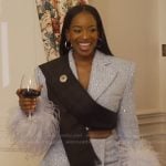 Shamea’s blue metallic blazer and mini skirt on The Real Housewives of Atlanta