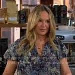 Sharon's blue printed top on The Young and the Restless