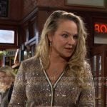 Sharon’s sequin chevron cardigan on The Young and the Restless