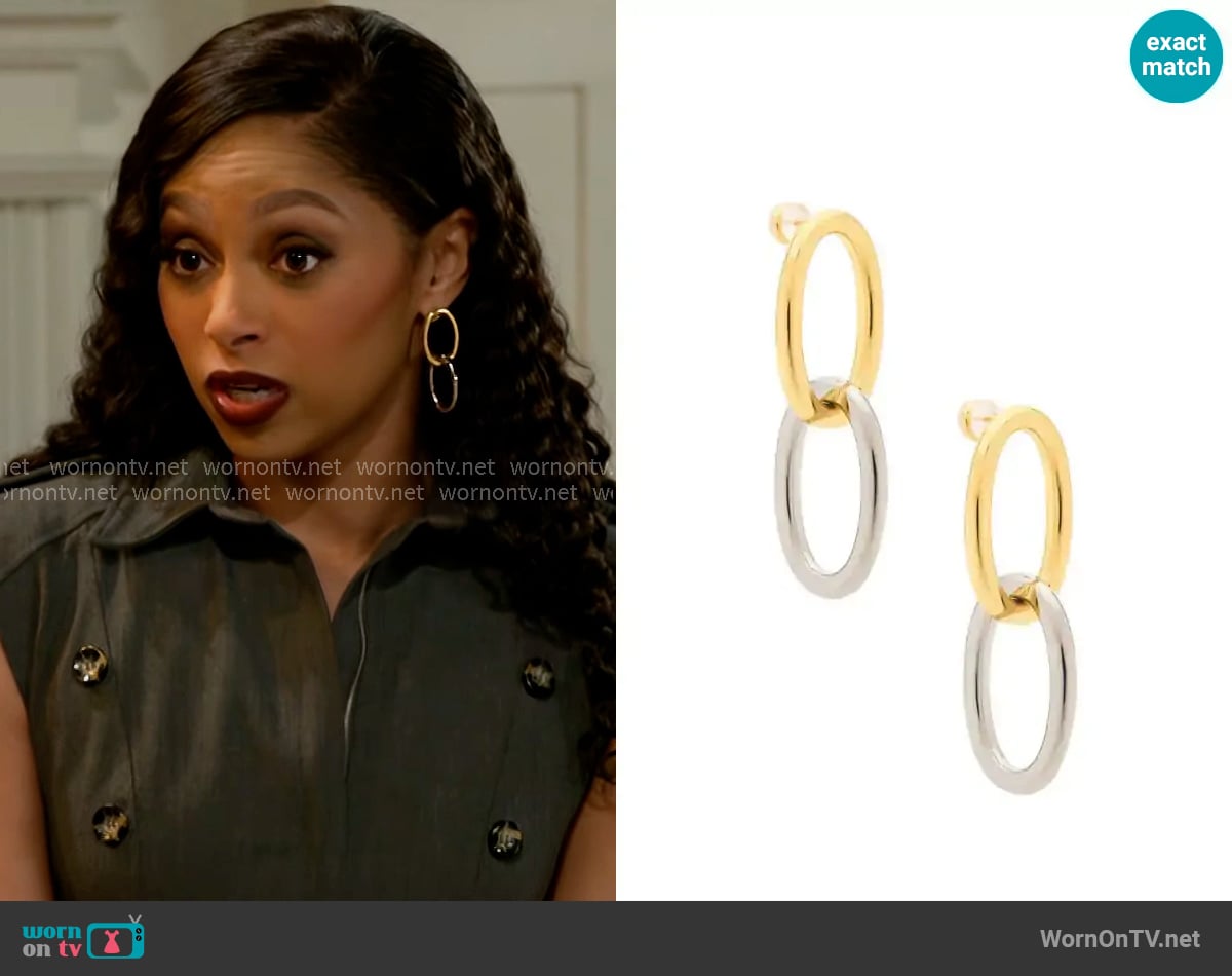 Shashi Lasso Hoop Earrings worn by Kat Richardson (Colby Muhammad) on Beyond the Gates