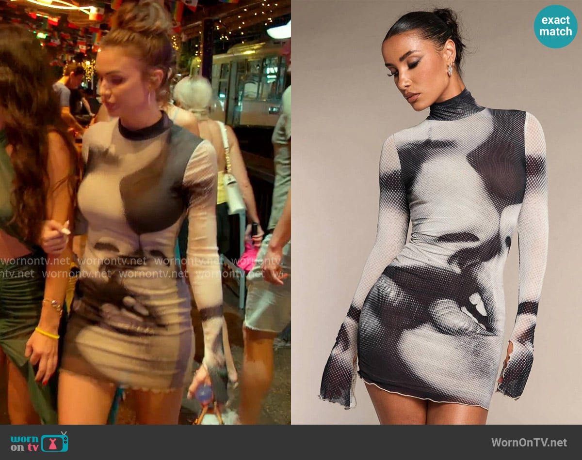Shein Figure Printed Turtleneck Long Sleeve Dress worn by Nia Booko on The Valley