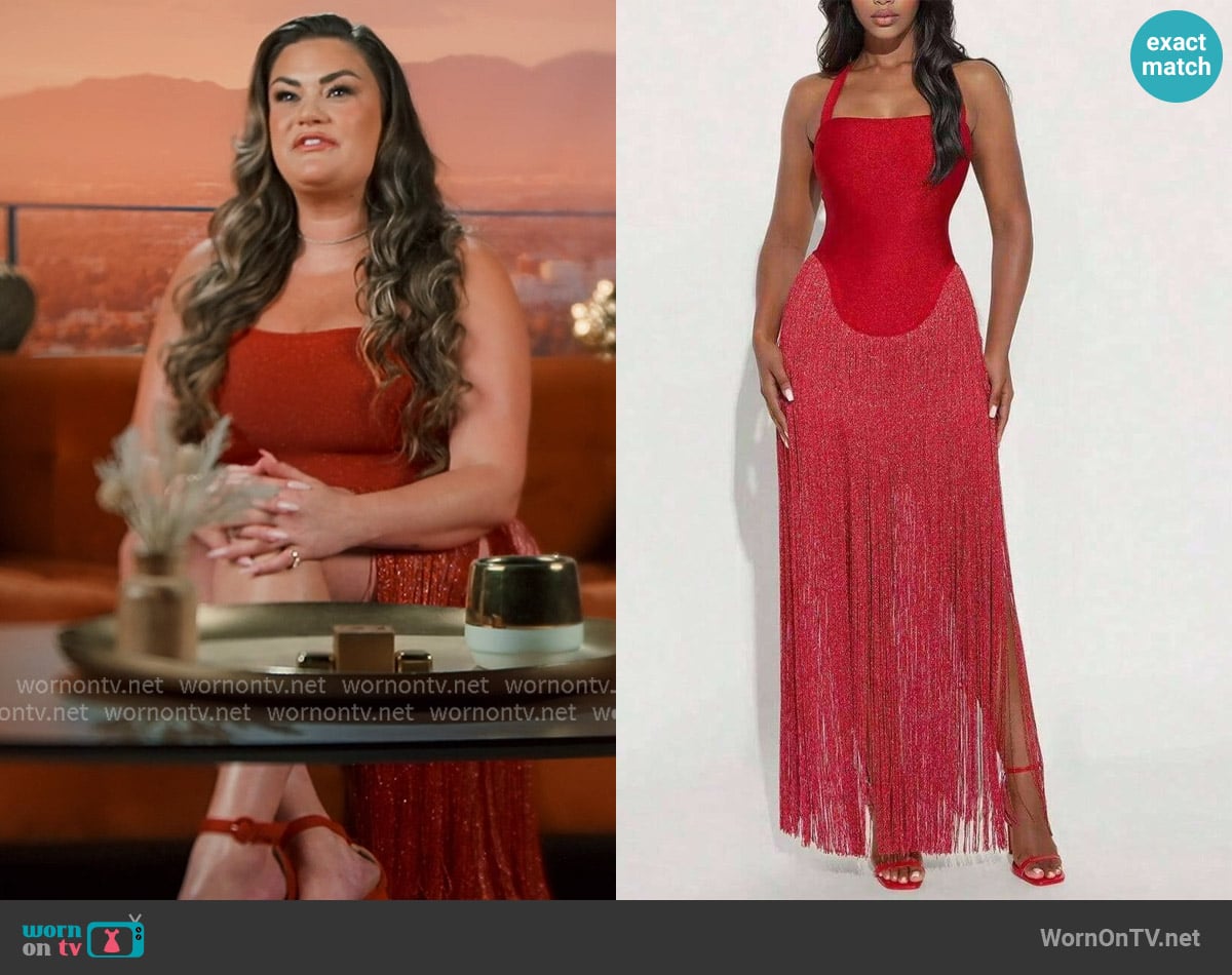 Shein Metallic Fringe Dress worn by Brittany Cartwright on The Valley